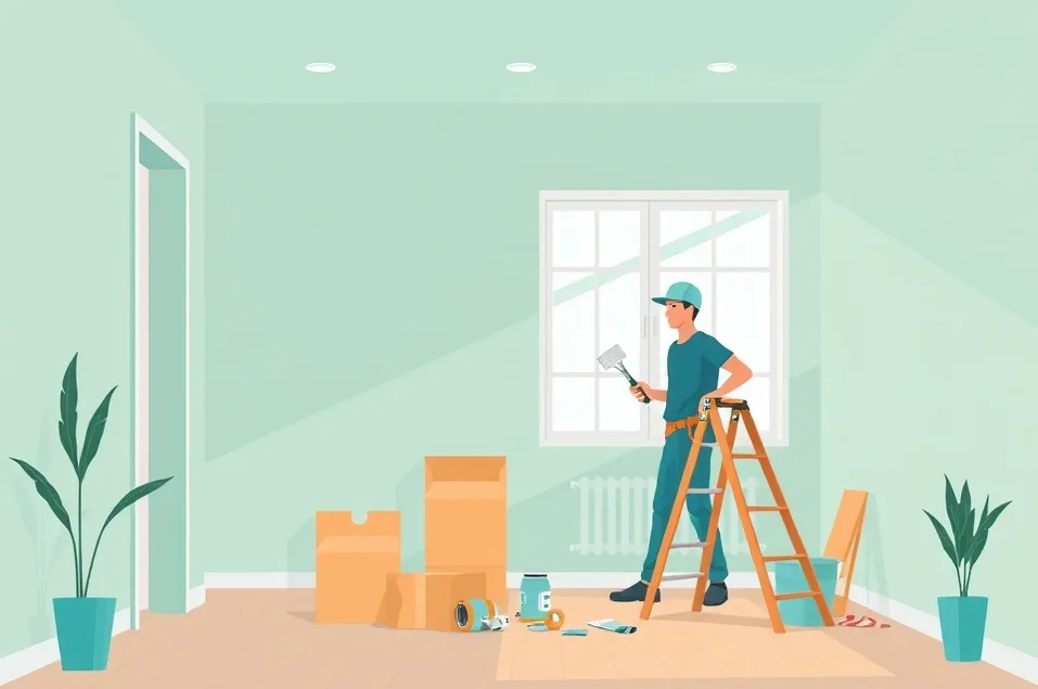 Intérieur rénové après travaux de peinture à Villecresnes